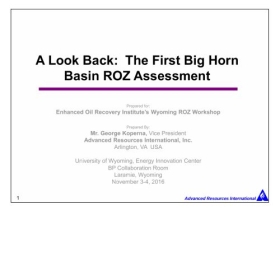 A Look Back: The First Big Horn Basin ROZ Assessment