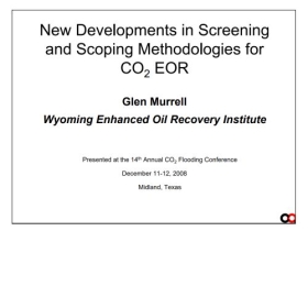 New developments in screening and scoping methodologies for CO2 EOR