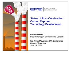 Status of post-combustion carbon capture technology development