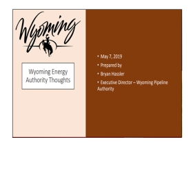 Wyoming Energy Authority (WEA) Thoughts